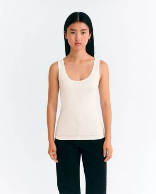 Ecru cashmere Silma tank top