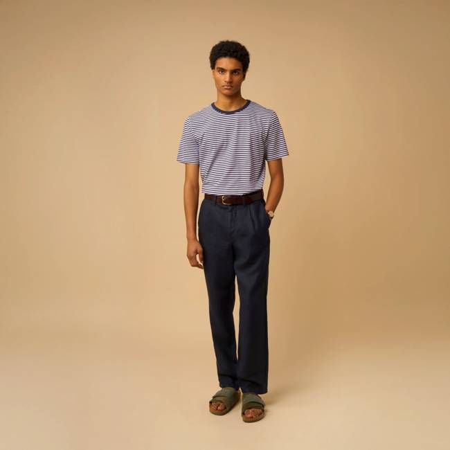 PLEATED LINEN TROUSERS