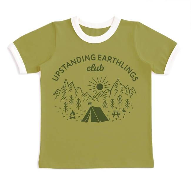 GRAPHIC Ringer Tee - Camp Olive Green