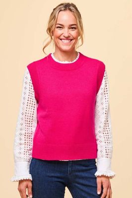 Kurzes Tanktop aus Merinowolle | Hellrosa