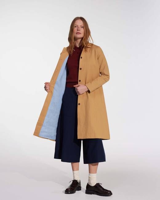 Pyne & Smith Coat No.11 in Lark Tan Cotton Linen Canvas