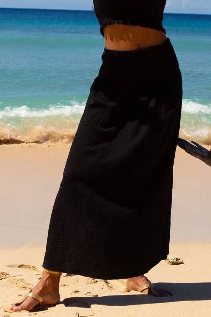 Brady Cheesecloth Skirt | Black