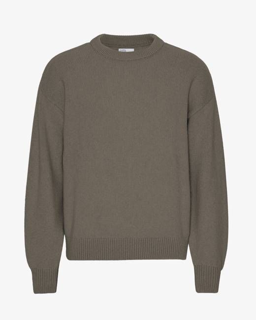 Oversized Merino Wool Crew - Dusty Olive