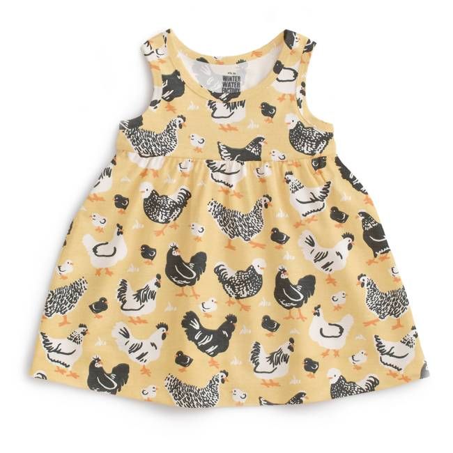 Alna Baby Dress - Chicken Family Yellow
