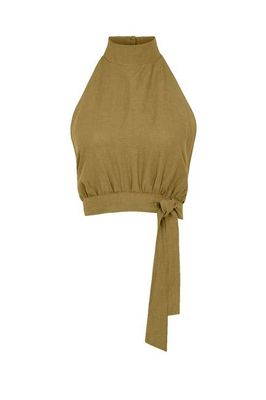arkitaip Ronja Halterneck Top in willow green