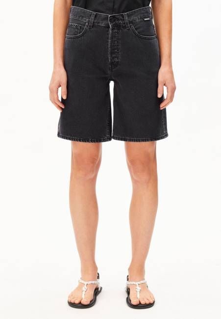 THALINAA DENIM SHORT | ebony black
