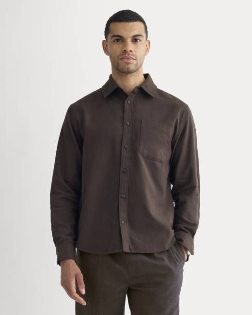 Brushed Flannel Shirt | Dark Chocolate