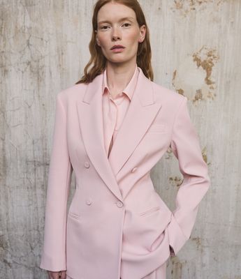 Tailored Double Breasted Jacket | Lotus Pink