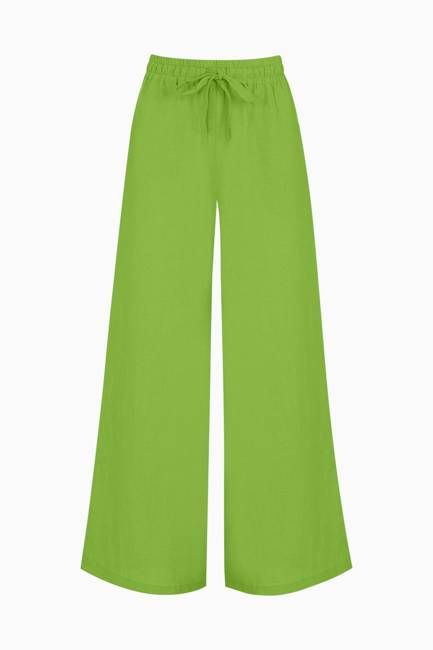 The Marina Drawstring Trousers in apple green