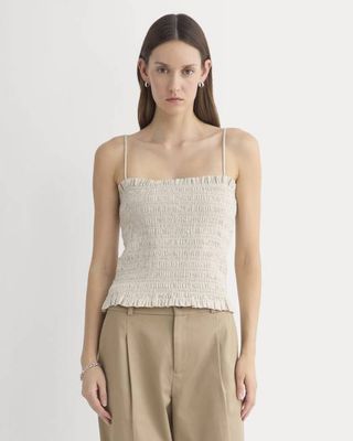 Gauze Smocked Cami | Birch