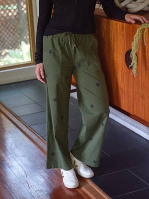 Cleo Stretch Twill Wide Leg Pant