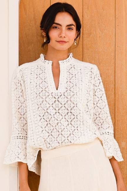 Nel Lace Blouse | Ecru