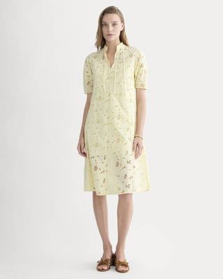 The Eyelet Midi Dress | Light Yellow