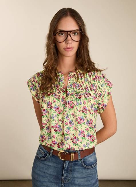 Gia Satin Cap Sleeve Blouse