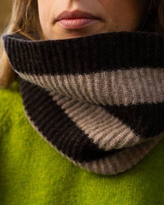 Stripe Fisherman Snood | Coffee
