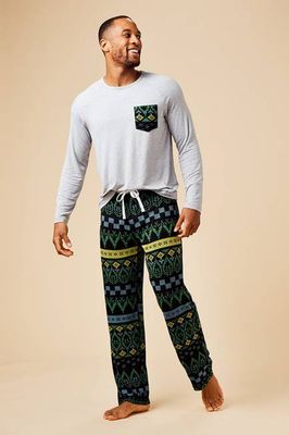 Pajama Set: Long Sleeve Shirt + Pajama Pant