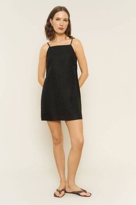 Lainey Dress in Black Linen
