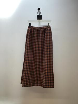 Ellery-Cay Organic Cotton Skirt in Navy/ Orange Gingham Sample