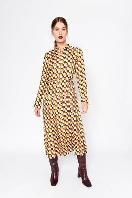 Checkerboard Shirt Dress