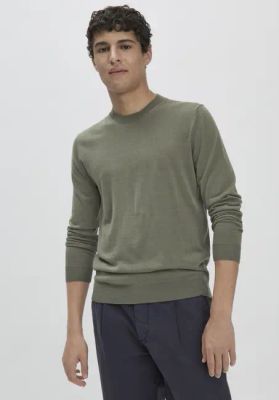 Regular sweater made of pure organic merino wool