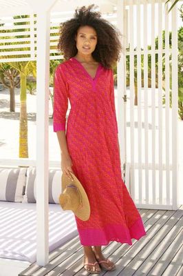 Mykonos Maxikleid | Rosa/Orange