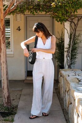 Leanna Pant in Stripe Linen