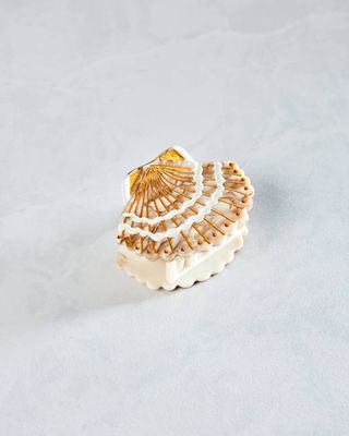 Golden Seashell - Hand-Painted Claw Hair Clip - Solar Eclipse