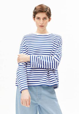 FRANKAA MAARLEN STRIPE SWEAT | undyed-dynamo blue