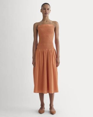 The Gauze Open-Back Dress | Soft Orange