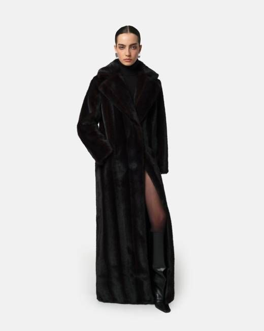 Gabrielle Shaved Mink Maxi Coat