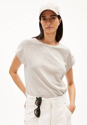ONELIA LOVELY STRIPES T-SHIRT | sand stone-oatmilk