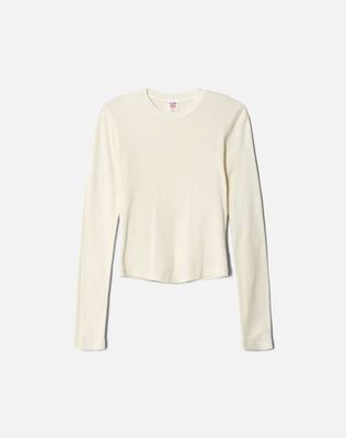 Hanes 90s Pointelle Baby Long Sleeve - Vintage White