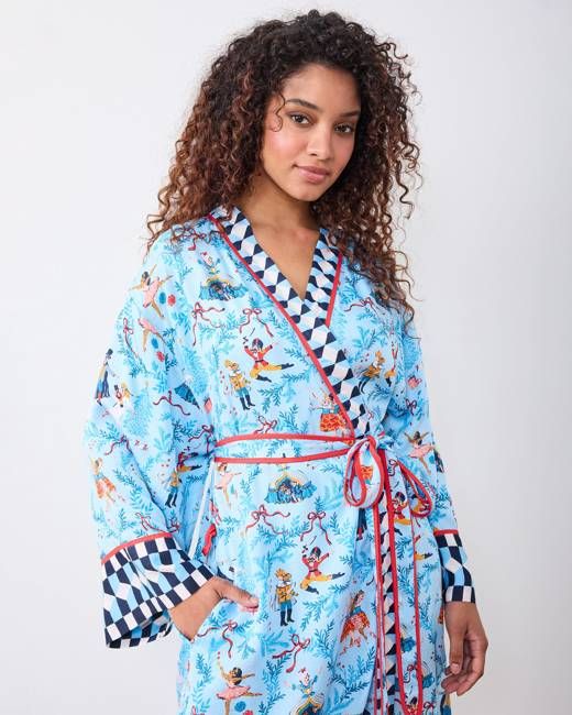 Nutcracker Dreams - Eco Satin Robe - Blue Slipper