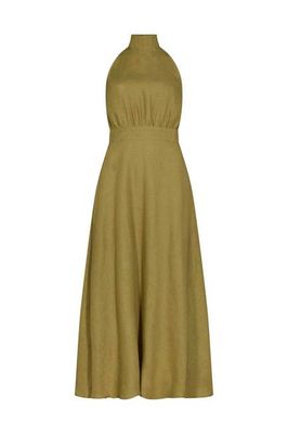 The Isi Halterneck Dress in Willow Green