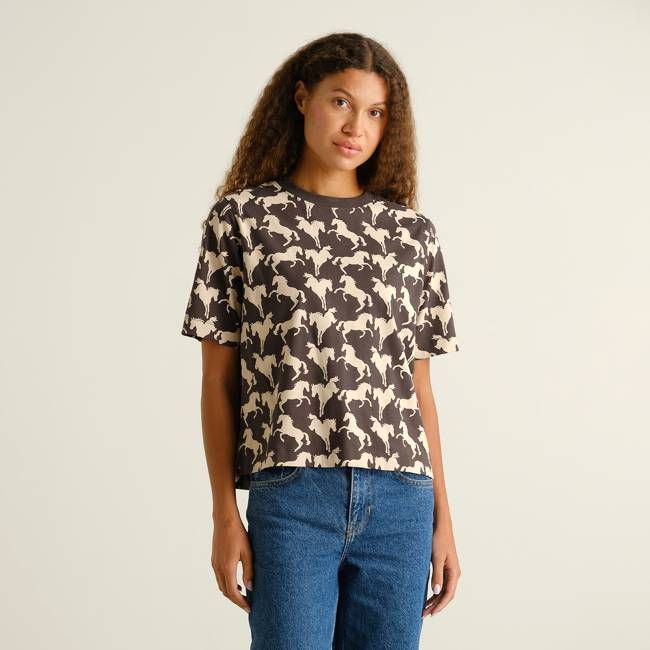 DEDICATED - T-shirt Vadstena Wild Horses AOP Charcoal