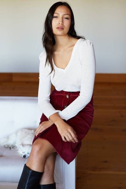 Margot Skirt - Vintage Red