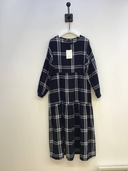 Mirabelle-Kay Organic Cotton Dress in Navy Check XS Preloved