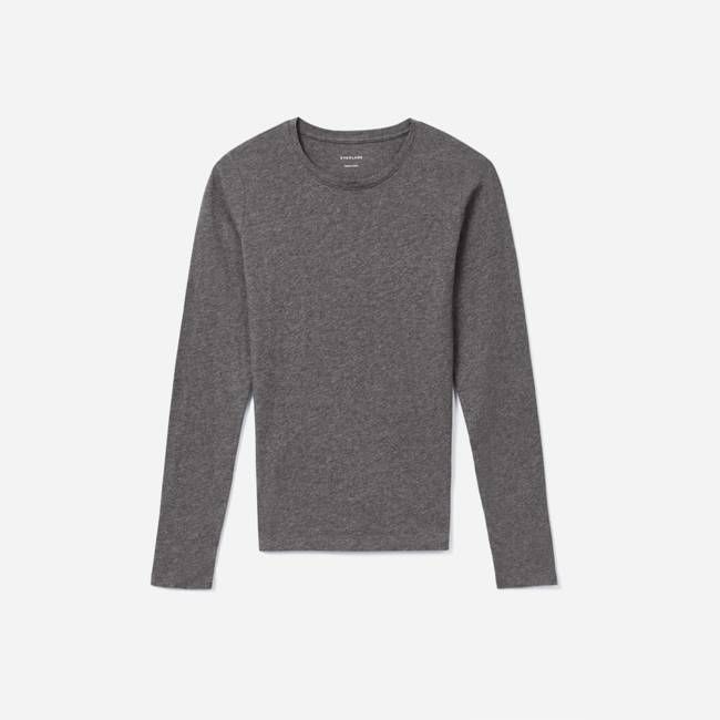 The Organic Cotton Long-Sleeve Crew | Charcoal