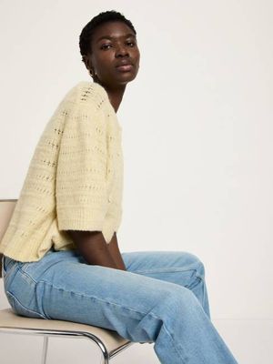 Strickjacke 3/4 Arm mit Ajour