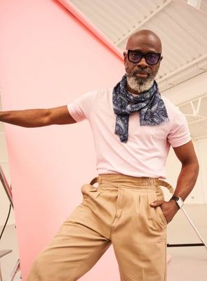 Italian Tencel Blue Paisley Neck Scarf