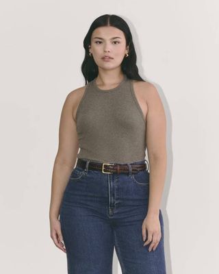 The Luxe Rib Racerback Tank | Heathered Fatigue