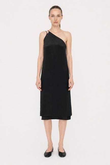 Asymmetric Seersucker Dress