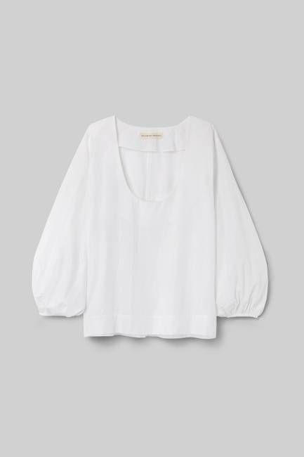 Renee Organic Cotton Poplin Top in White