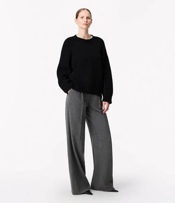 Cashmere Oversized Crewneck | Black