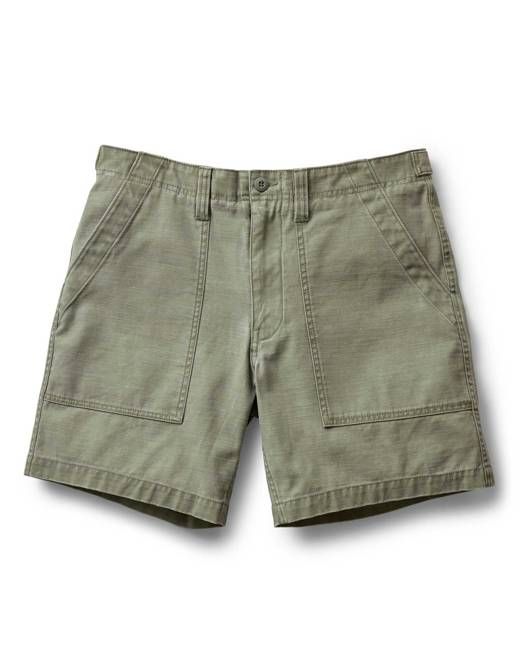 The Surplus Short in Field Olive Reverse Sateen