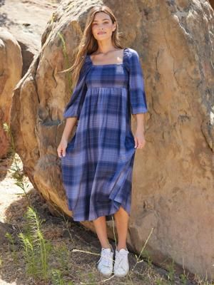 Faye Sierra Plaid Woven Midi Dress