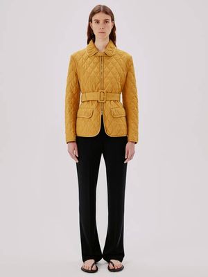 Quilted Belted Jacket | Goldenrod