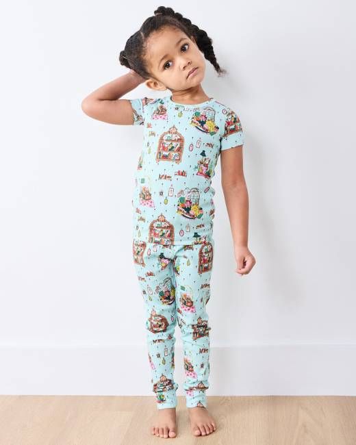 Reading Nook - Kids Short Sleeve PJ Set - Blue Burrow