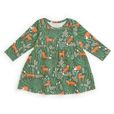 Lausanne Baby Dress - Deer & Foxes Green