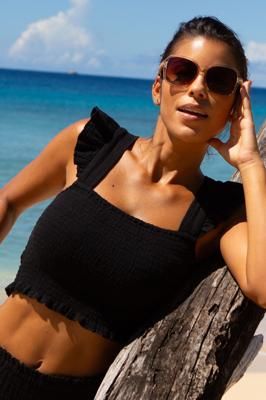 Bryony Cheesecloth Top | Black